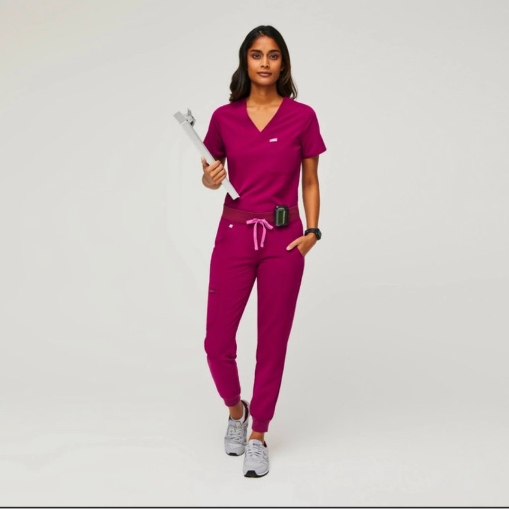 Figs Dark Magenta Set XXS Petite